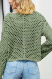 Plain Hollow Out Knit Crop Top