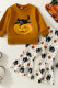 Halloween Print Top and Flare Pants Girls 2pcs Set