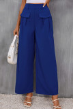 Blue High Waist Wide Leg Pants