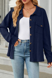 Plain Jacquard Open Button Jacket