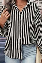 Black Button Up Zebra Stripes Shirt