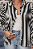 Black Button Up Zebra Stripes Shirt