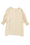 Apricot Smocked Wrist Shift Top