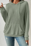 Plain Texture Stripe Kangroo Pocket Hoodies