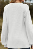 Plain V Neck Splicing Jacquard Sleeves Top