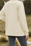 Plain Jacquard Button Pullover Sweatshirt