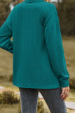 Plain Jacquard Button Pullover Sweatshirt