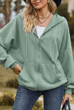Plain Jacquard Open Zipper Slope Shoulder Hooded Jacket