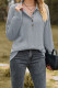 Plain Jacquard Button Pullover Sweatshirt