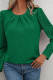 Plain Crew Neck Smocked Top