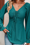 V Neck Lace Slim Plain Top