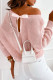 Pink Ribbon Bow Knot Dolman Sleeve Sweater