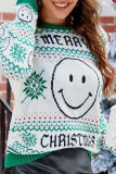 Green Smile Face Christmas Sweater