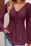 V Neck Lace Slim Plain Top