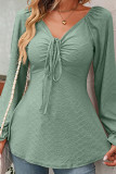 V Neck Lace Slim Plain Top