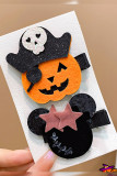 Halloween Pumpkin Bat Hair Clip