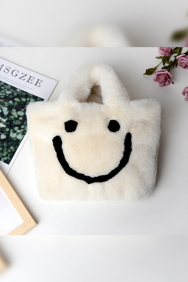 Smile Face Fluffy Hand Bag