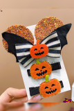 Halloween Pumpkin Bat Hair Clip