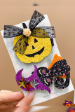 Halloween Pumpkin Bat Hair Clip