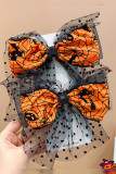Halloween Pumpkin Bat Hair Clip