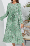 Ruffle Flower Smocked Long Dress