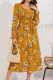 Smocked Long Sleeves Floral Maxi Dress
