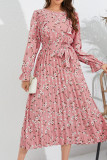 Ruffle Flower Smocked Long Dress