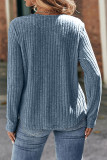 Plain Lace Splicing Rib Long Sleeves Top