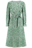 Ruffle Flower Smocked Long Dress