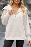 Half Zipper Collar Ribbed Knitting Sweatshirt