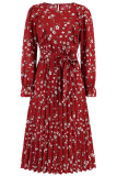 Ruffle Flower Smocked Long Dress