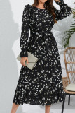 Ruffle Flower Smocked Long Dress