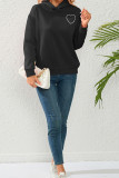 Plain Rhinestone Heart Hoodies