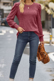 Plain Ribbed Knitting Long Sleeve Top