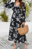 Puff Sleeves Floral Maxi Dress