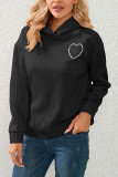 Plain Rhinestone Heart Hoodies