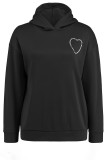 Plain Rhinestone Heart Hoodies