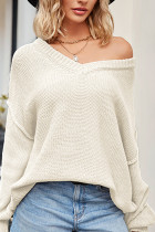 V Neck Stitching Pullover Sweater