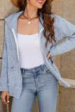 Plain Marle Open Zipper Knit Cardigan