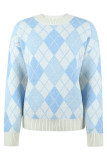 Geometric Knit High Collar Pullover Sweater