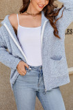 Plain Marle Open Zipper Knit Cardigan