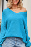 V Neck Stitching Pullover Sweater