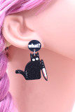 Black Cat Halloween Earrings MOQ 5pcs