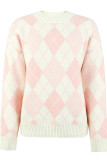 Geometric Knit High Collar Pullover Sweater