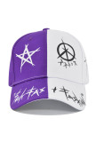 Color Block Star Print Baseball Hat MOQ 3pcs