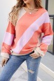 Colorblock Knitting Pullover Sweater