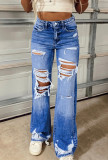 Ripped Distressed Raw Hem Jeans
