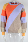 Colorblock Knitting Pullover Sweater