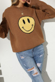 Smile Face Raw Hem Knitting Sweater