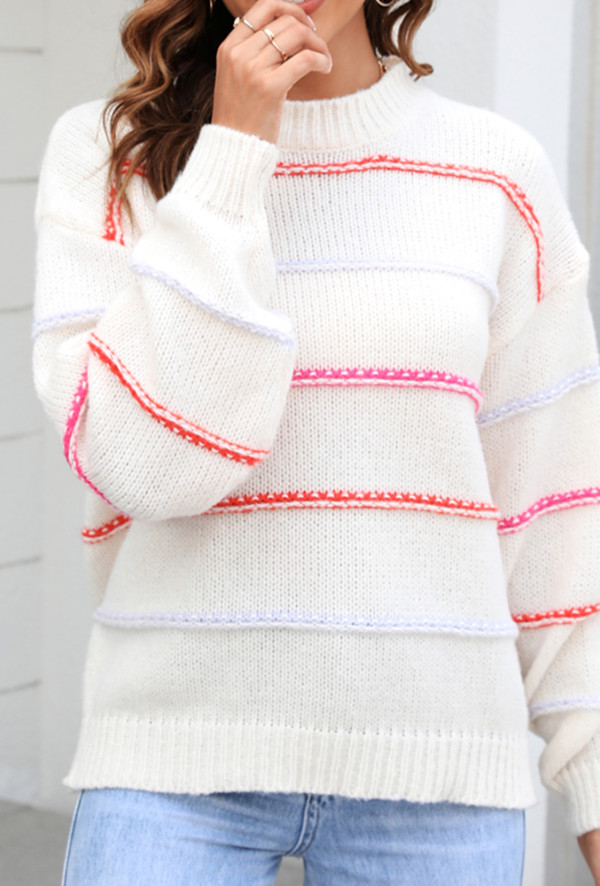 Colorful Stitch Splicing Sweater
